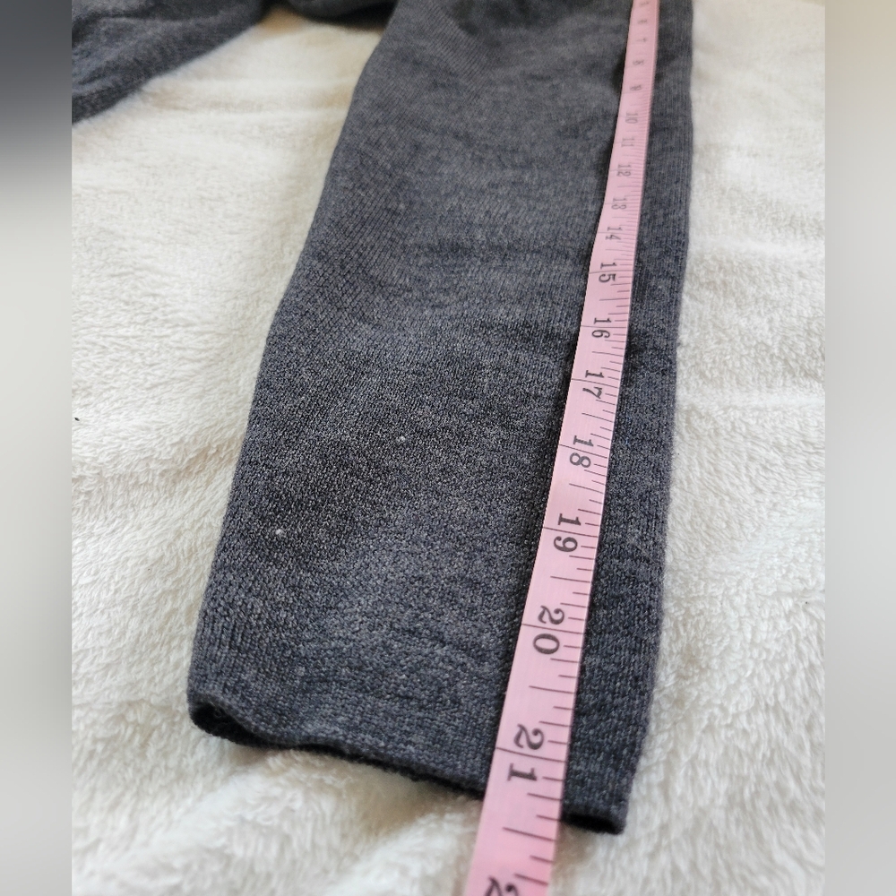 Sarah Spencer | Dark Gray Button Down Self-Tie Merino Wool Duster Cardigan - Picture 9 of 11